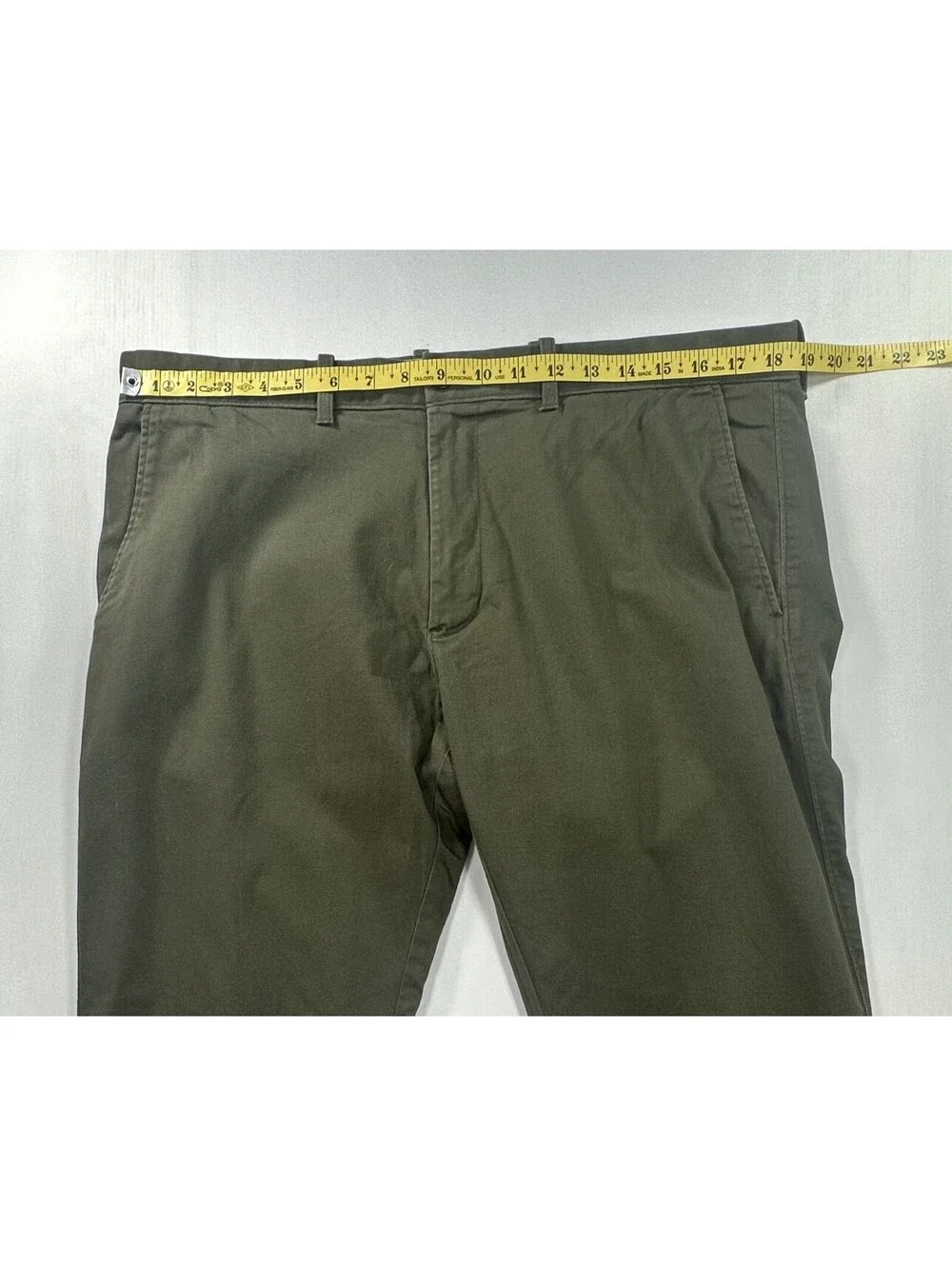 J Crew Flex Slim Fit Flat Front Chinos Green Mens 36/32
